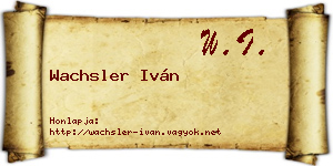 Wachsler Iván névjegykártya